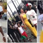 Reactions As Wizkid Storms Lagos Beach With Jada Pollock And Their Sons [Video]