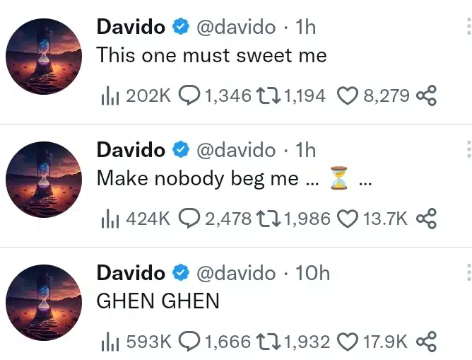 "Make Nobody Beg Me” - Davido Warns Those Accusing Him Of Owing Them Money