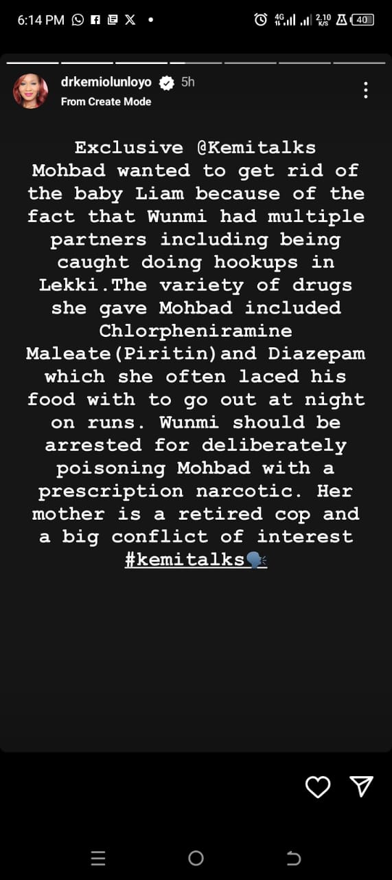 “Wunmu Is Not Married To Mohbad, She Poisoned Him After Being Caught Doing Hook-Up” - Kemi Olunloyo