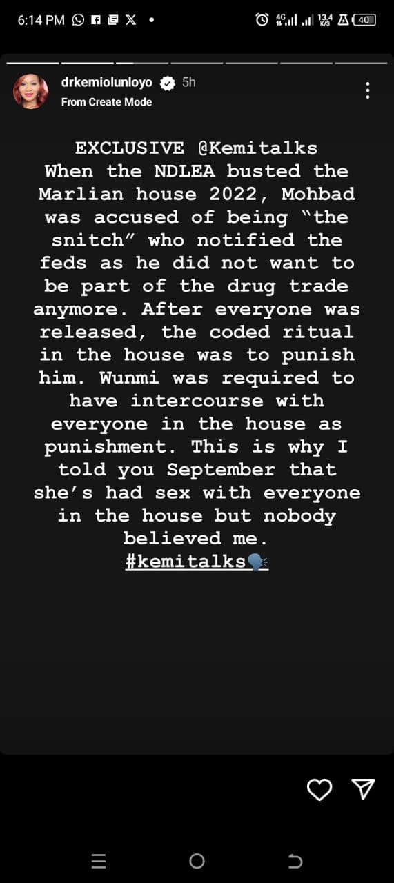 “Wunmu Is Not Married To Mohbad, She Poisoned Him After Being Caught Doing Hook-Up” - Kemi Olunloyo