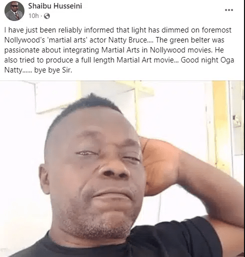 Nollywood Actor, Natty Bruce Is Dead
