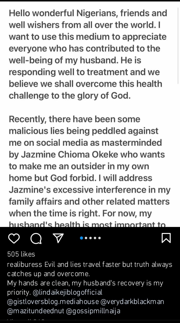 “Jasmine Wants To Make Me An Outsider In My Marriage” – Mr Ibu’s Wife Cries Out Over Ailing Actor’s Donation