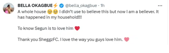 Bella Okagbue Reacts As Fans Gift Sheggz A New House On His 27th Birthday [Video]