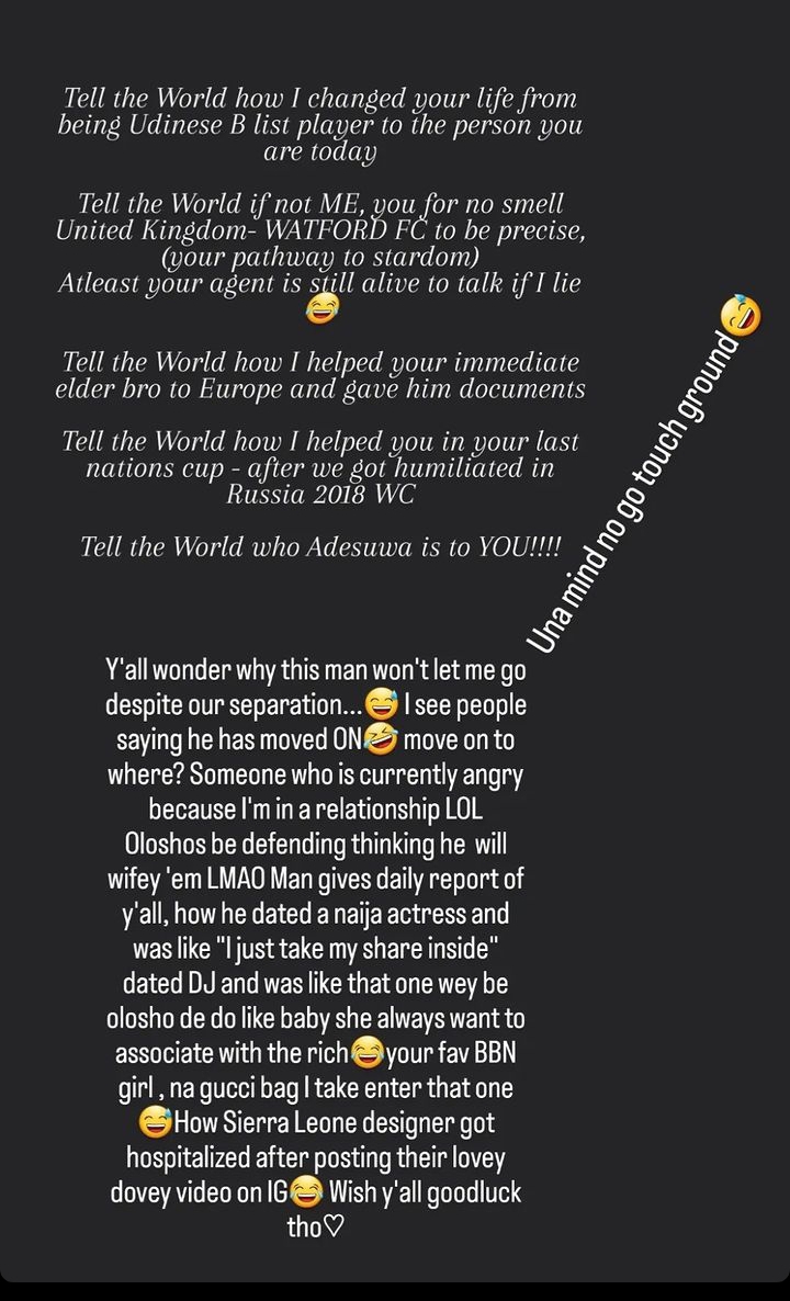 “Tell The World How I Changed Your Life” – Jude Ighalo’s Ex-Wife, Sonia Continues To Drag Him