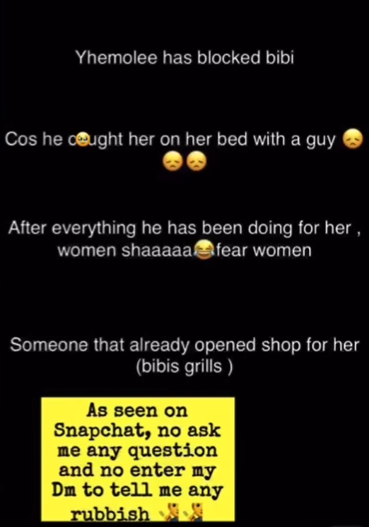 "I Never Cheated On Him'" - Yhemo Lee’s Girlfriend, Bisola Speaks On Their Breakup