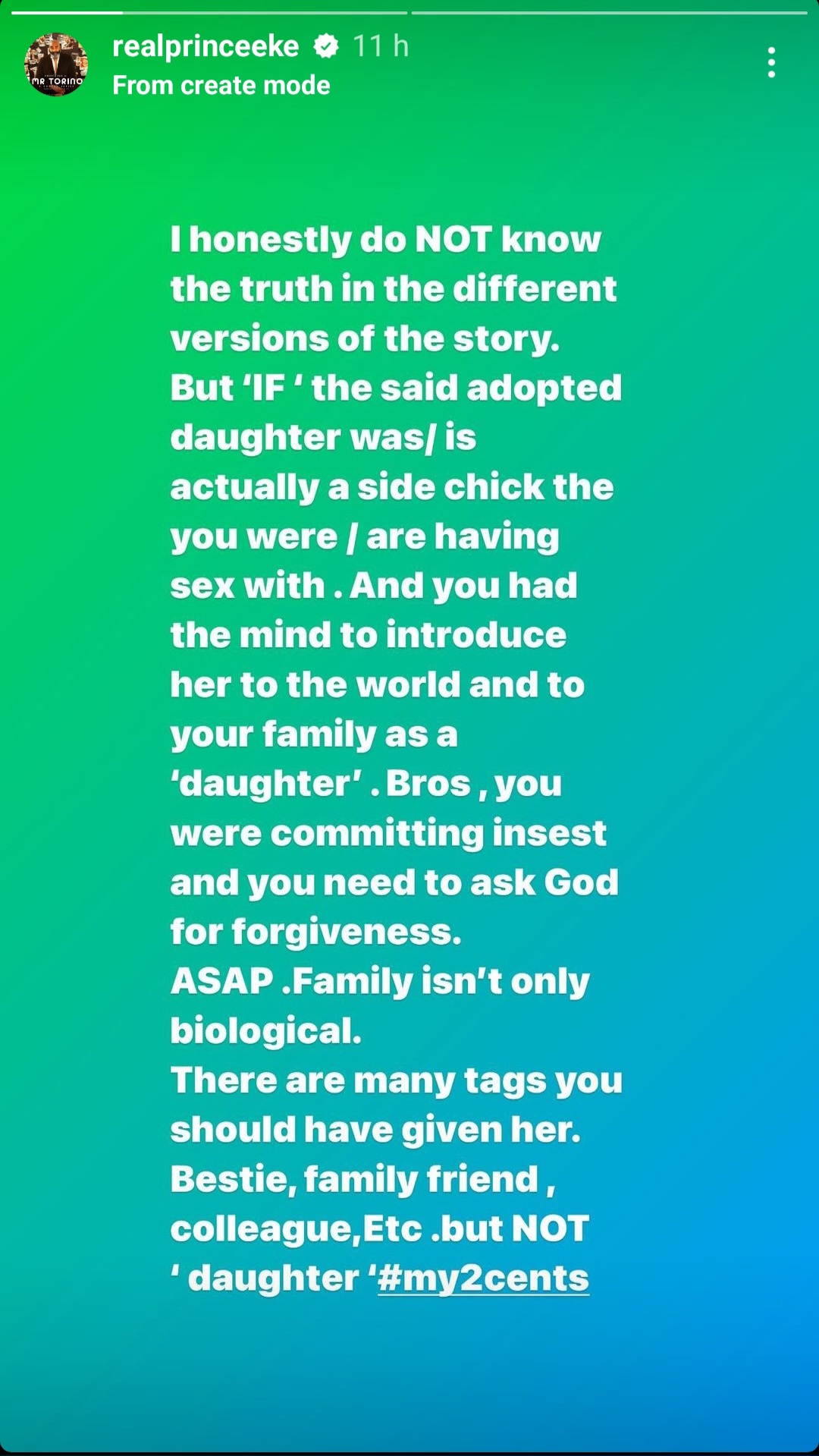 "You Need To Ask God For Forgiveness For Committing Incest" – Prince Eke Tells Mr Ibu