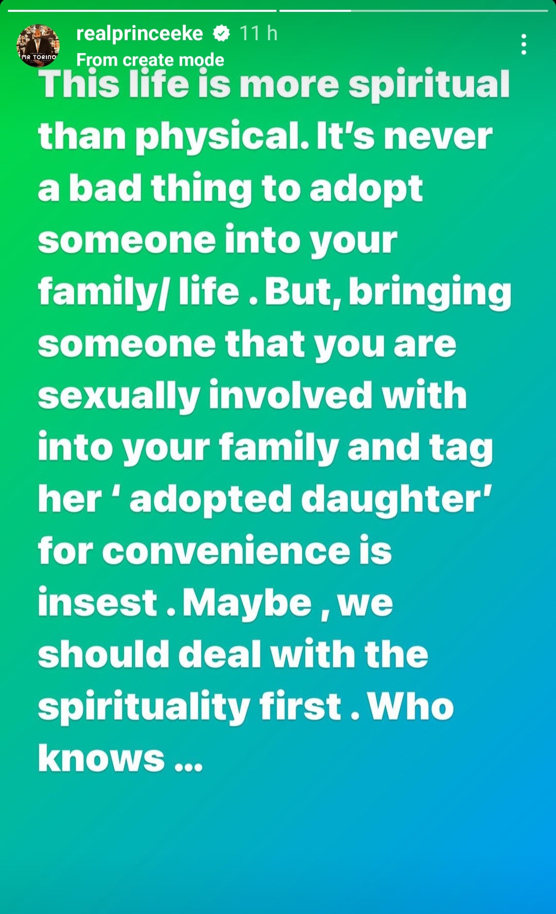 "You Need To Ask God For Forgiveness For Committing Incest" – Prince Eke Tells Mr Ibu