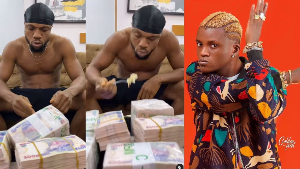Charles Okocha Flaunts Wads Of Cash After Portable Accused Him Of N20m Rip-Off [Video]