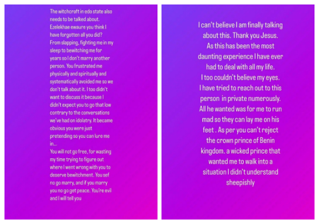 How My Edo Ex-Lover Bewitched Me So I Don't Marry Another Person - Cynthia Morgan