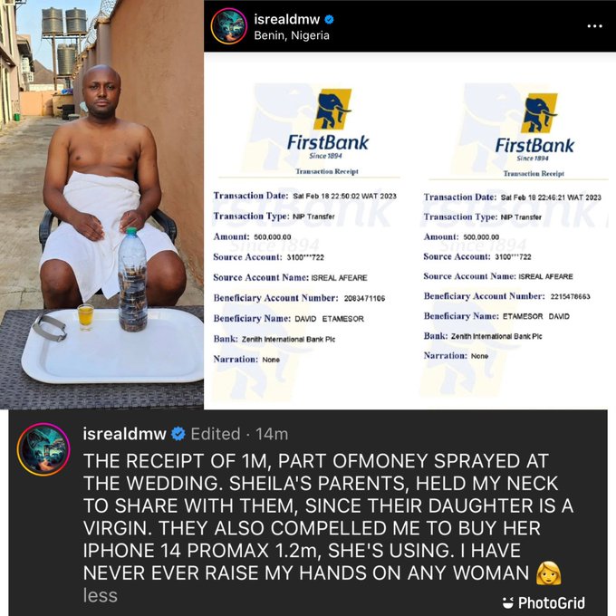 My Ex-Wife's Parents Forced Me To Pay Them N1m Because Their Daughter Was A Virgin – Israel DMW 6 My Ex-Wife's Parents Forced Me To Pay Them N1m Because Their Daughter Was A Virgin – Israel DMW