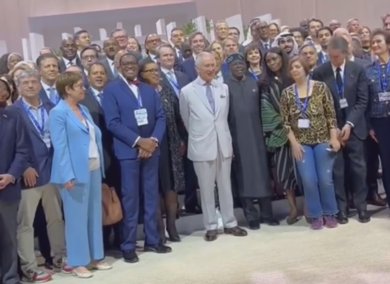Caucasian Woman Blocks President Tinubu During Group Photo At COPE28 Summit [Video]
