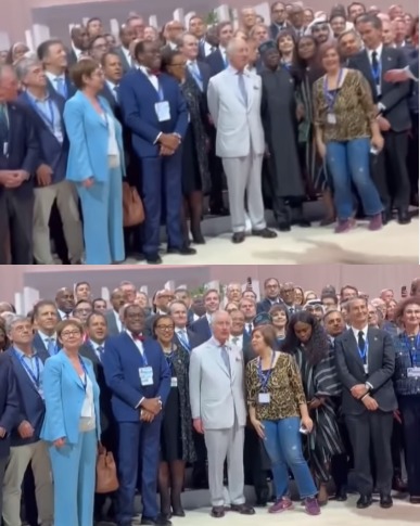 Caucasian Woman Blocks President Tinubu During Group Photo At COPE28 Summit [Video]