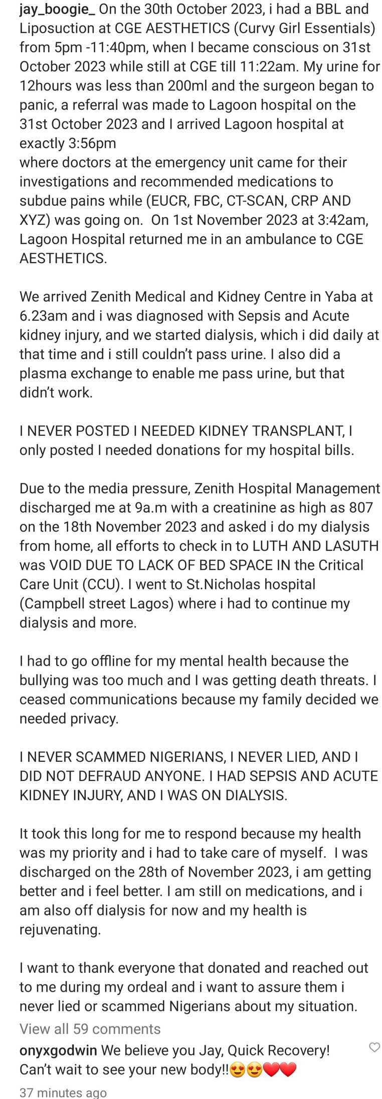 “I Never Scammed Nigerians That I Needs Money For Kidney Transplant” – Jay Boogie