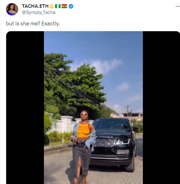 Tacha Akide Show Off Her Range Rover Hours After Mercy Eke Flaunted Her Own [Video]