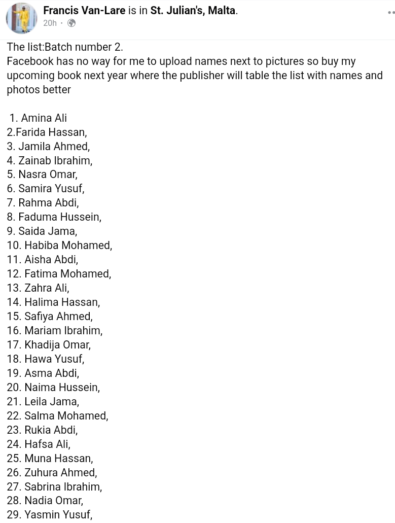 Names Of Women Who Allegedly Slept With Francis Van-Lare