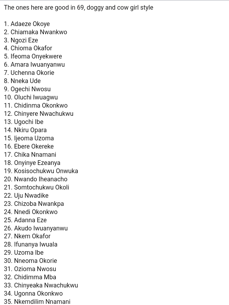 Names Of Women Who Allegedly Slept With Francis Van-Lare