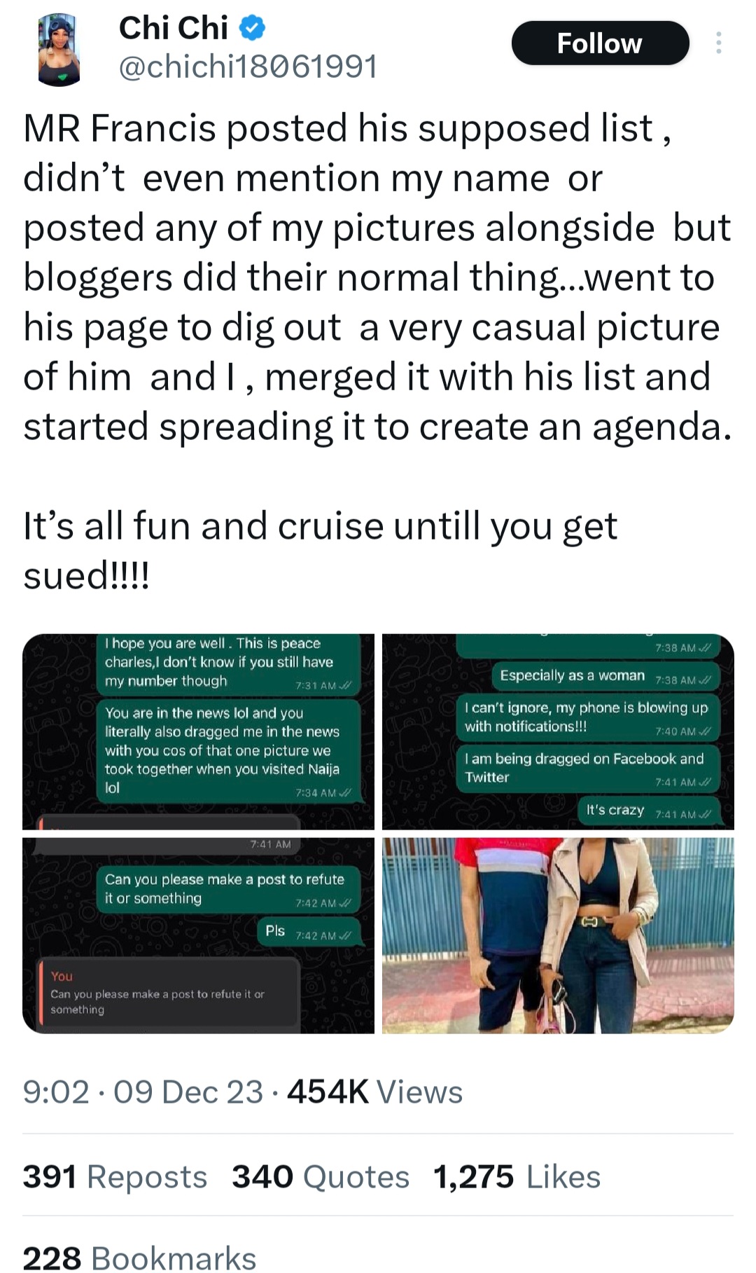 Woman In Francis Van-Lare's Sex Saga, Shares Their Chats Amid Photo Circulation