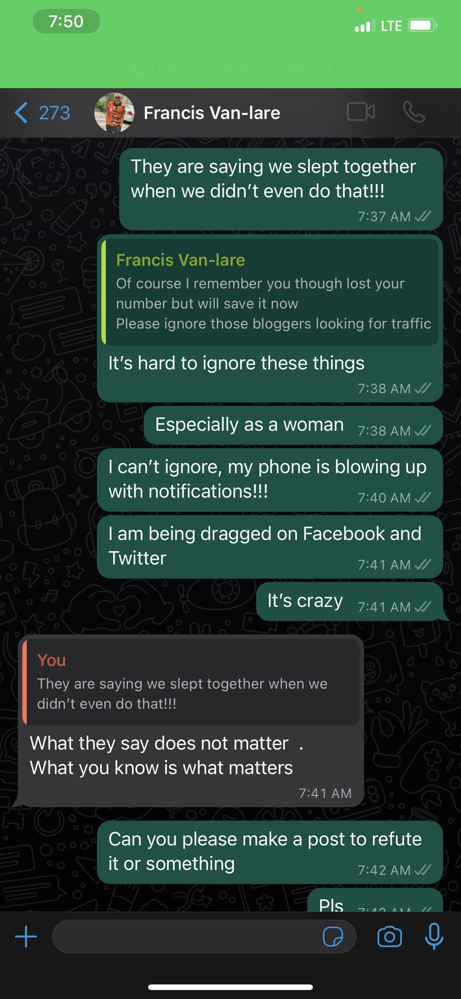 Woman In Francis Van-Lare's Sex Saga, Shares Their Chats Amid Photo Circulation