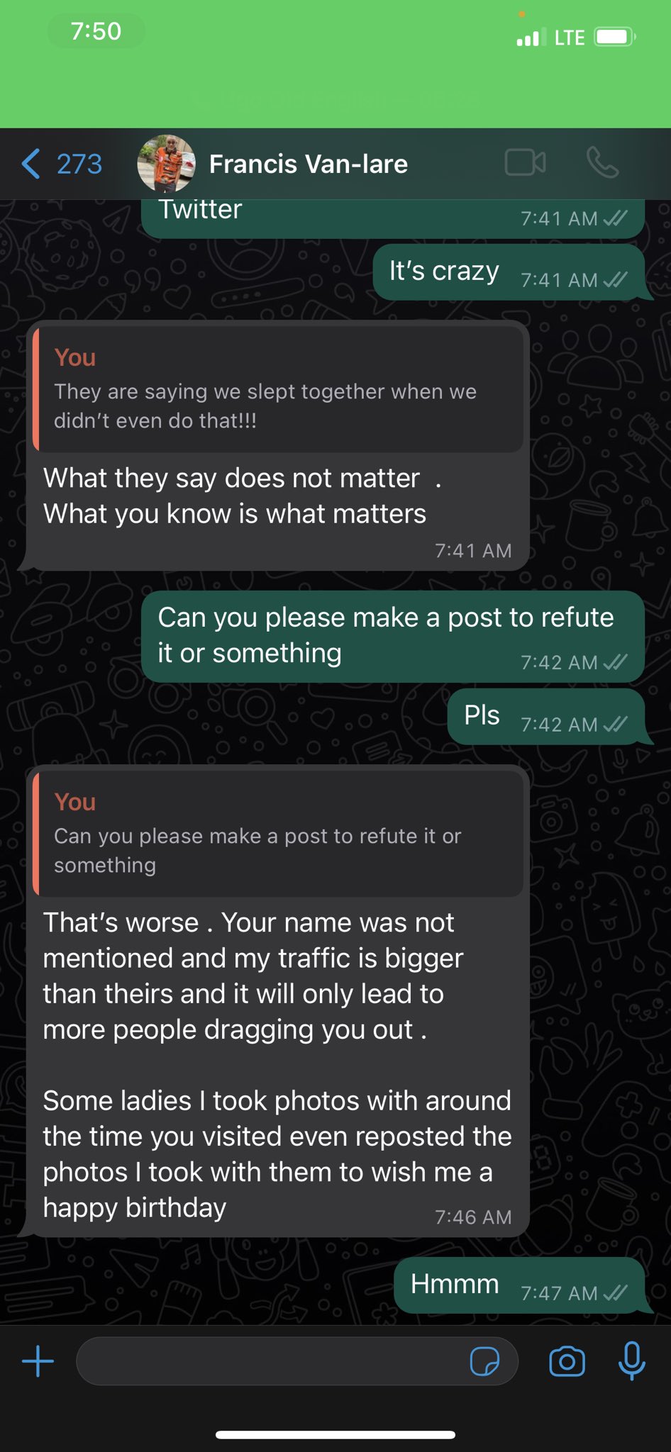 Woman In Francis Van-Lare's Sex Saga, Shares Their Chats Amid Photo Circulation