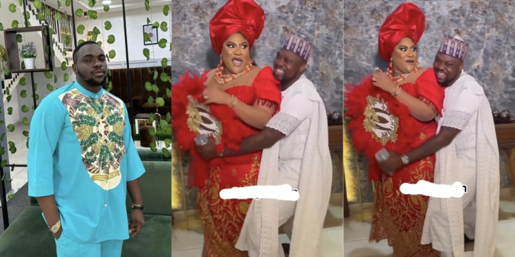 Nkechi blessing’s Boyfriend Slams Egungun For Grabbing Her From Behind During Interview [VIDEO]