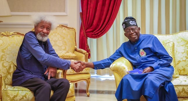 Soyinka Meets Tinubu, Says He'll Assess His Administration After One Year In Office