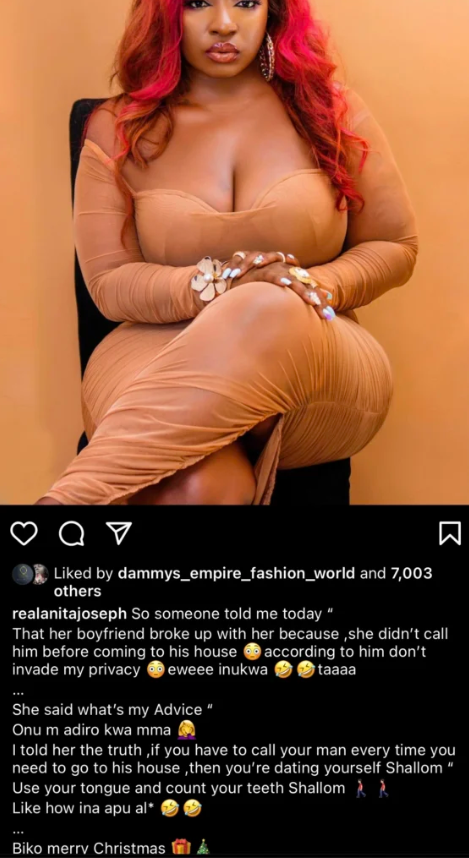“If You Have To Call Your Man Before Visiting His House, You’re Dating Yourself” – Anita Joseph 2 “If You Have To Call Your Man Before Visiting His House, You’re Dating Yourself” – Anita Joseph