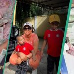 Regina Daniels Opens Her Sons’ Piggy Banks, Pours Out Naira And Dollars [Video]