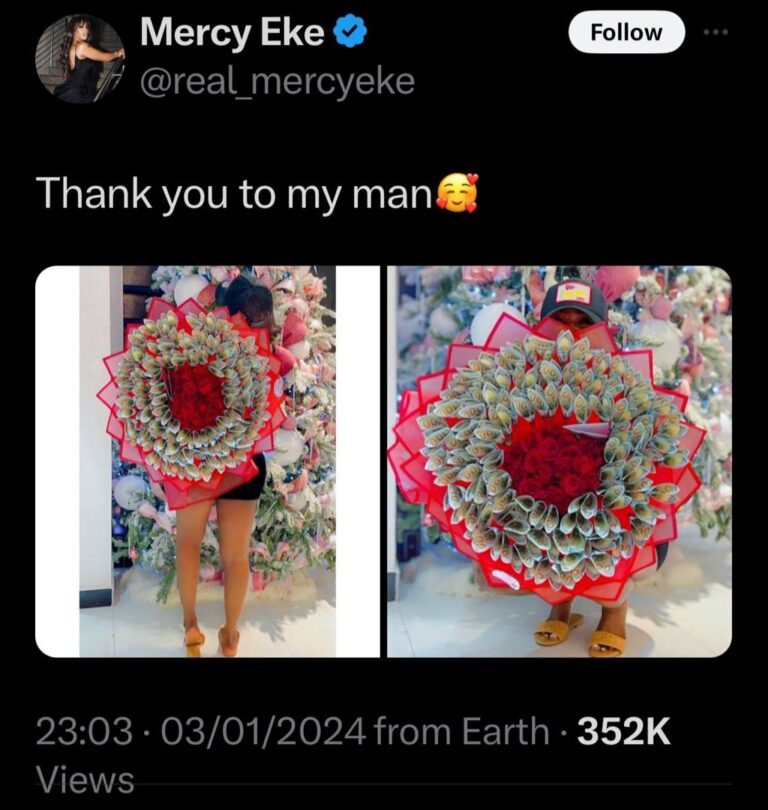 Mercy Eke Shows Off Bouquet Of Dollar Bills She Received From Her Man 2 Mercy Eke Shows Off Bouquet Of Dollar Bills She Received From Her Man