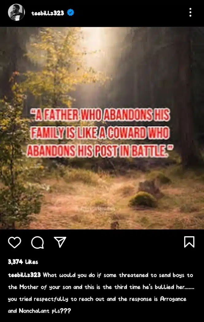 "Davido Threatened To Send Boys After Tiwa Savage, He Bullied Her 3 Times” – Teebillz 2 "Davido Threatened To Send Boys After Tiwa Savage, He Bullied Her 3 Times” – Teebillz