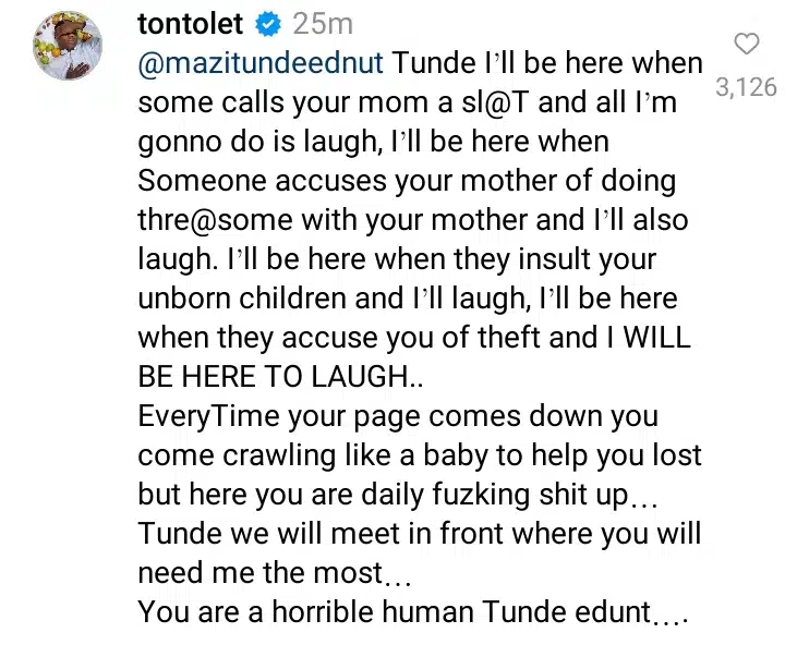“You're A Horrible Human” – Tonto Dikeh Slams Tunde Ednut Over VeryDarkman’s Release