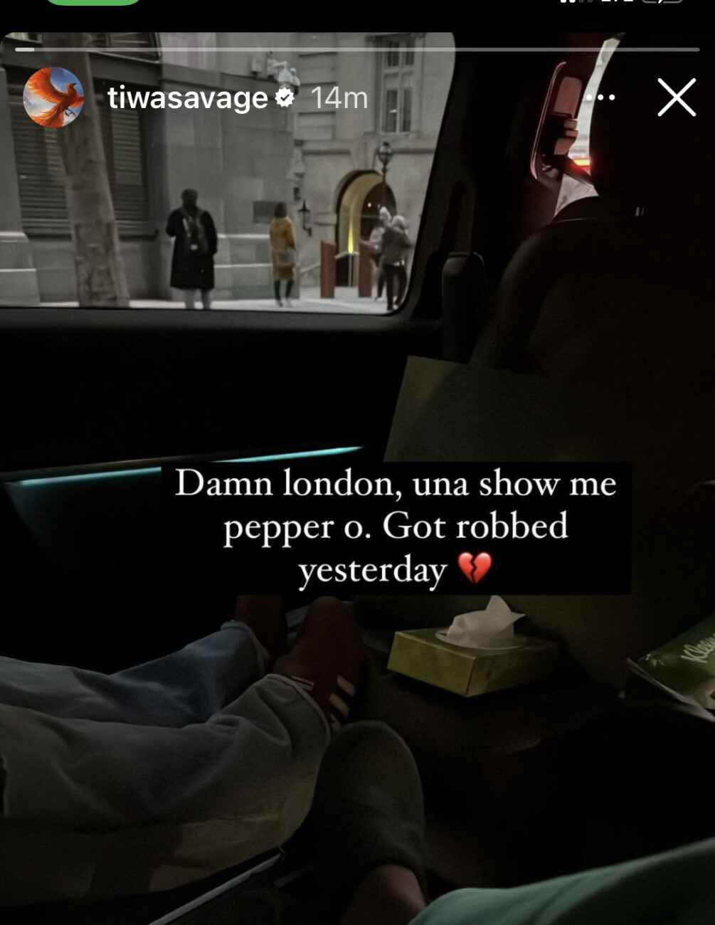 “Una Show Me Pepper” – Tiwa Savage Laments After Being Robbed In London