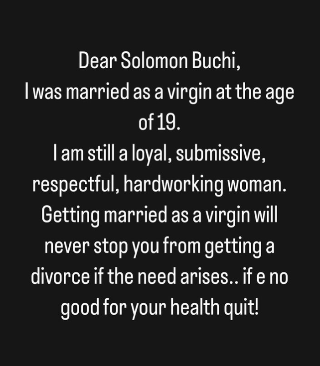 "I Was Married As A Virgin At 19 But Still Got Divorced" - Sarah Martins Counters Solomon Buchi 2 "I Was Married As A Virgin At 19 But Still Got Divorced" - Sarah Martins Counters Solomon Buchi