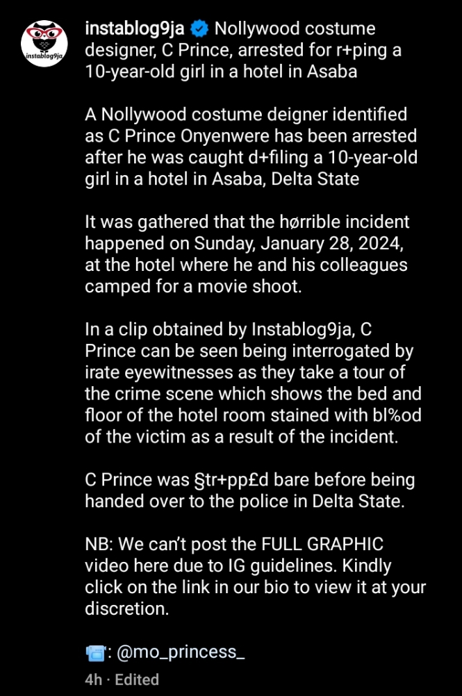 Actor Prince Onyenwere Arrested For Allegedly Rαping 10-Year-Old Girl On Movie Set 2 Prince Onyenwere Arrested For Allegedly Rαping 10-Year-Old Girl On Movie Set