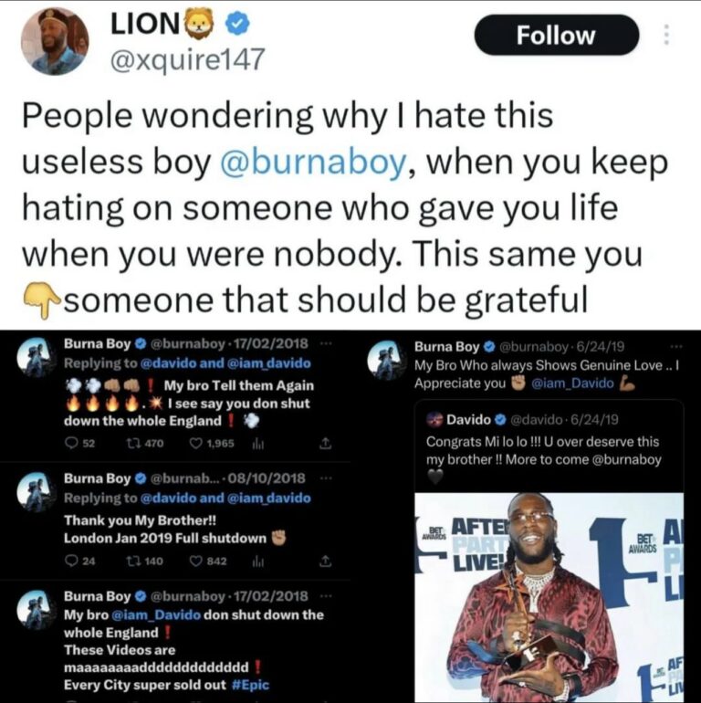 "Your Oga Na P*ssy" - Burna Boy Takes Aim At Davido Over Fan's Comment 10 "Your Oga Na P*ssy" - Burna Boy Takes Aim At Davido Over Fan's Comment