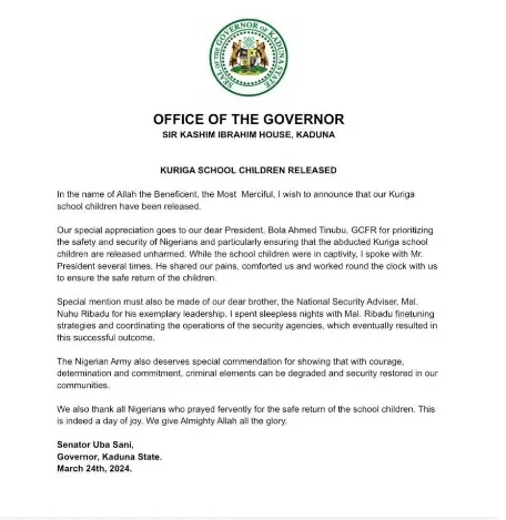 Kuriga School Abduction: 137 Students Regain Freedom 2