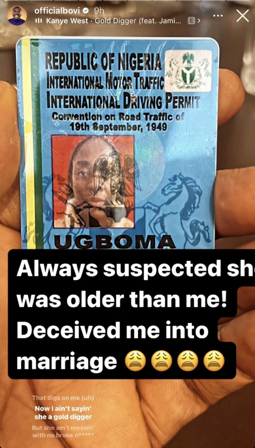 “I Always Suspected You Were Older Than Me” - Bovi Calls Out Wife For Deceiving Him Into Marriage