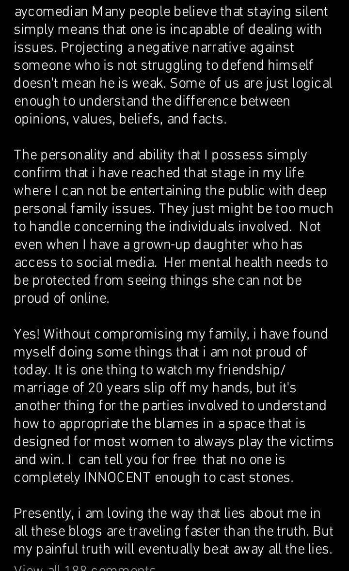 AY Makun Confirms Separation From Wife Mabel After Being Together For 20 Years 2 AY Makun Confirms Separation From Wife Mabel After Being Together For 20 Years