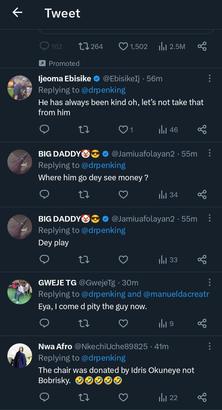 "His Female Version Will Never Do This” – Nigerians React As Bobrisky Donates Chairs To Prison