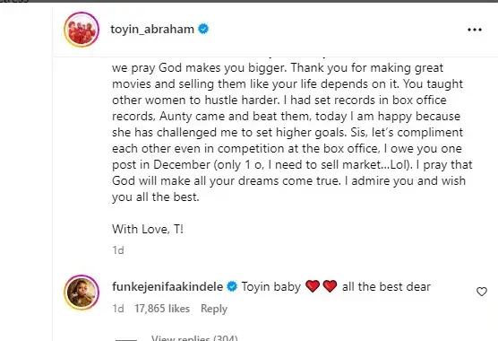 Funke Akindele, Mercy Aigbe Reacts As Toyin Abraham Publicly Reconciles With Them 2 Funke Akindele, Mercy Aigbe Reacts As Toyin Abraham Publicly Reconciles With Them