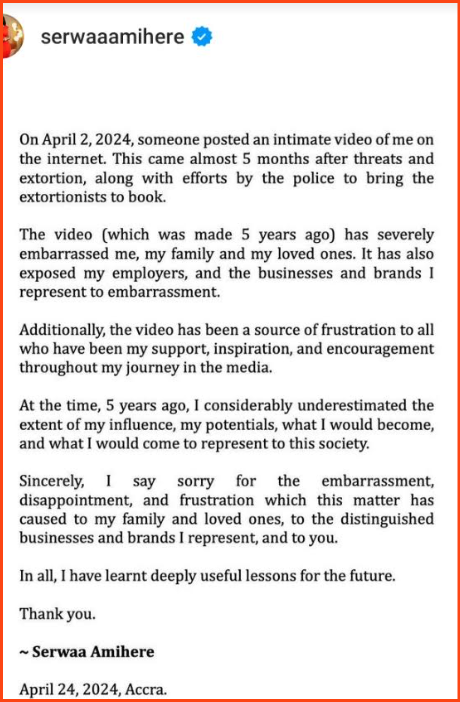 Serwaa Amihere Breaks Her Silence After Her Sεx Tape Leaked Online