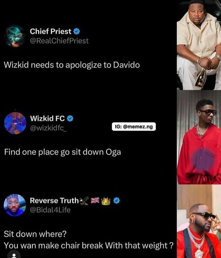 "Find One Place And Sit Down” – Wizkid Slams Cubana Chief Priest Over Davido