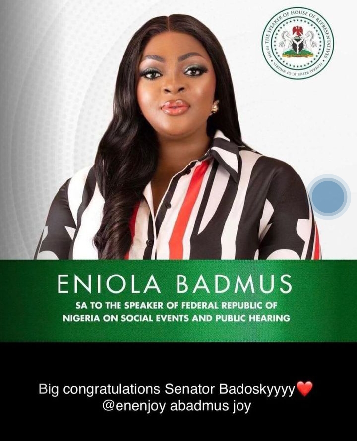 Eniola Badmus Appointed SA To House Of Rep Speaker, Tajudeen Abbas 6 Eniola Badmus Appointed SA To House Of Rep Speaker, Tajudeen Abbas