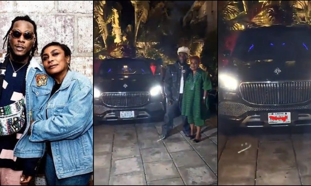 Burna Boy Gifts His Mum A Mercedes Benz Maybach For Mother's Day [Video]