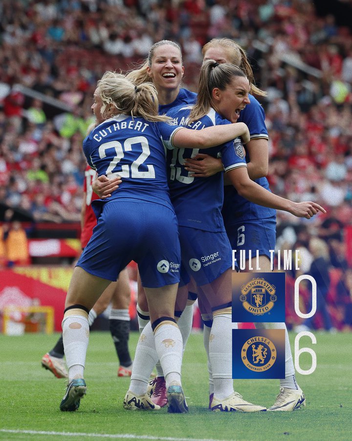 Women’s Super League: Chelsea Wins Fifth Consecutive WSL Title With 6-0 Victory Over Man Utd