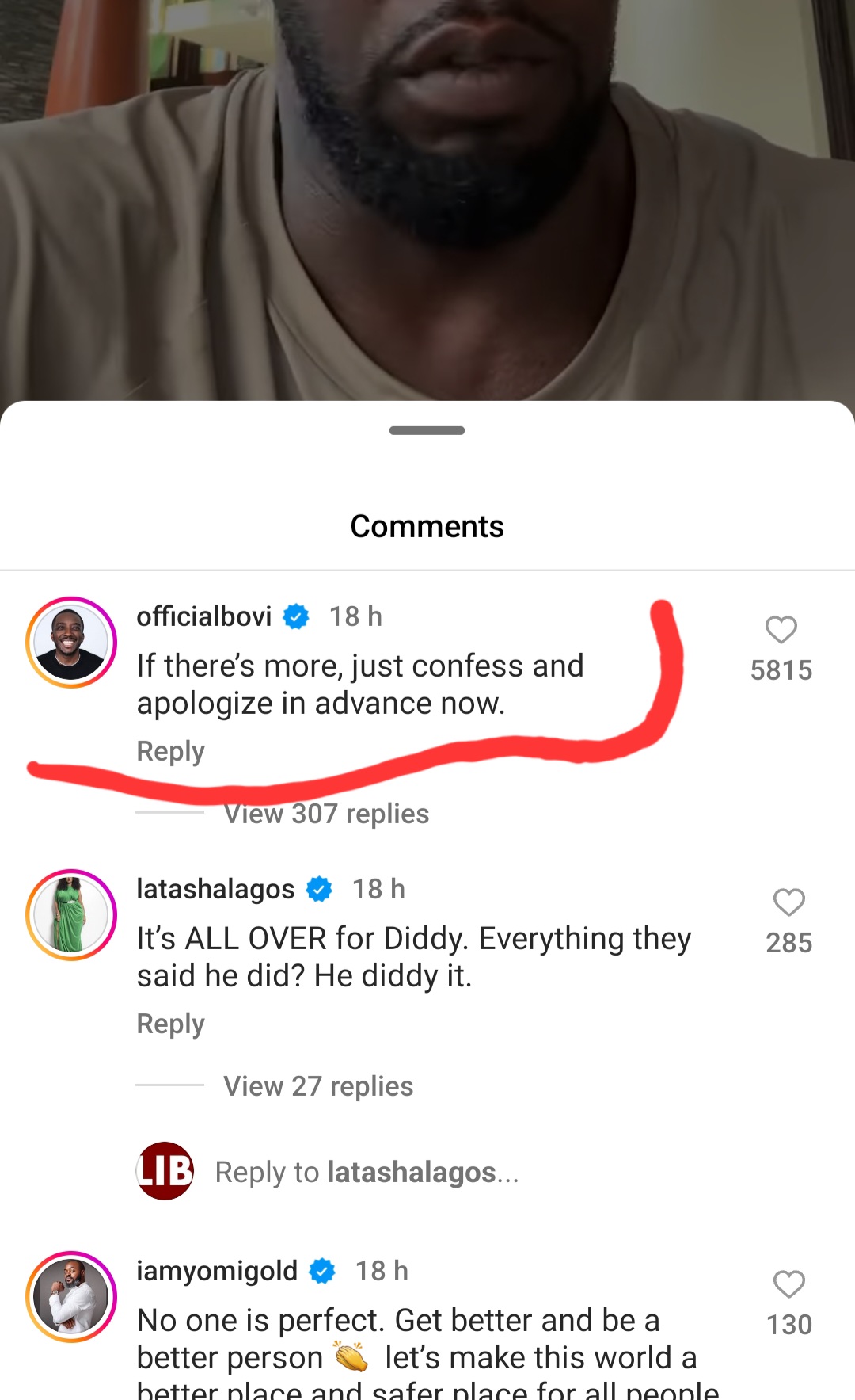 "If There’s More, Confess In Advance” – Bovi Advices Diddy After He Apologized For Assaulting Cassie