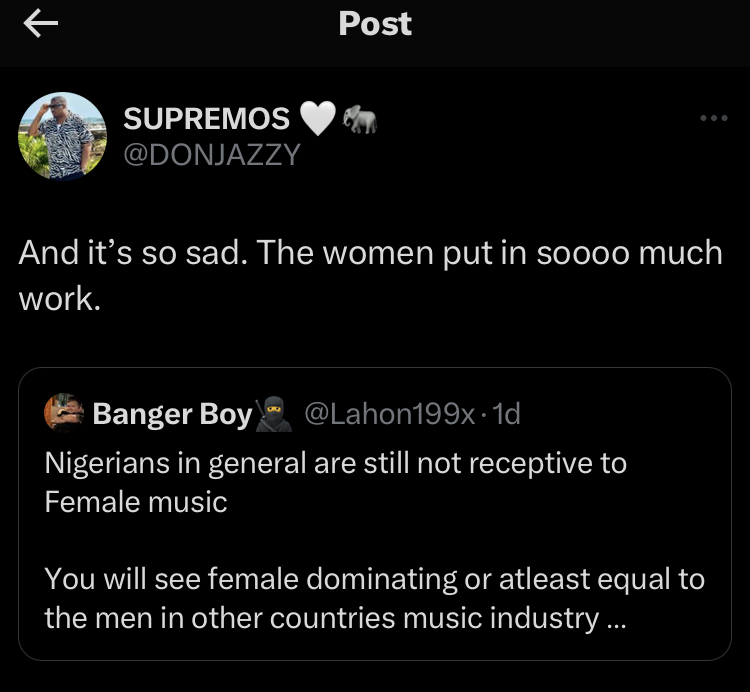 ‘It’s So Sad, Nigerians Are Not Receptive To Female Musicians" - Don Jazzy Laments