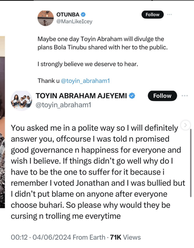 Tinubu Promised Me Good Governance And Happiness For All Nigerians - Toyin Abraham 2 Tinubu Promised Me Good Governance And Happiness For All Nigerians - Toyin Abraham