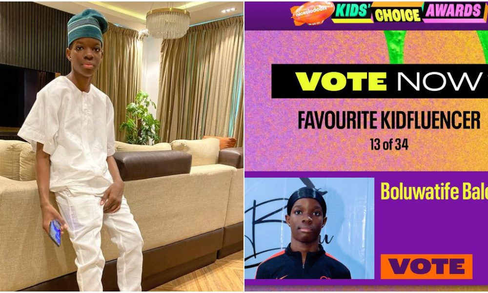 Wizkid's Son, Boluwatife Nominated For Nickelodeon Kids' Choice Awards 2024
