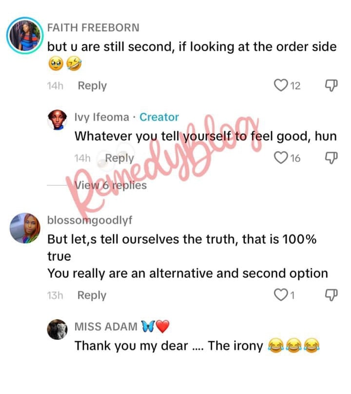 Ivy Ifeoma Replies Troll Who Shamed Her For Being Paul Okoye's Second Choice [Video]