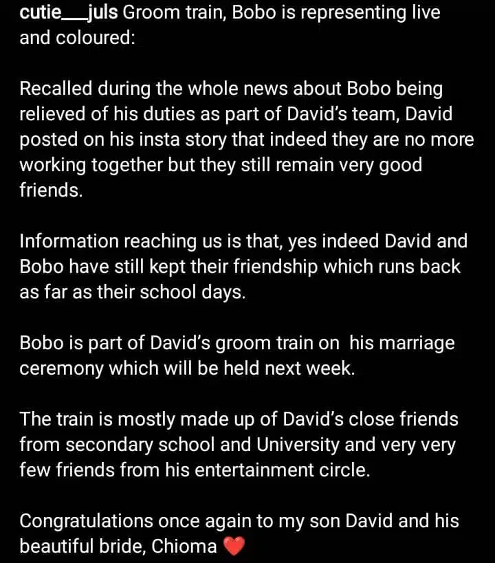 Davido Reconciles With Lawyer Bobo Ajudua, Enlists Him For His Upcoming Wedding